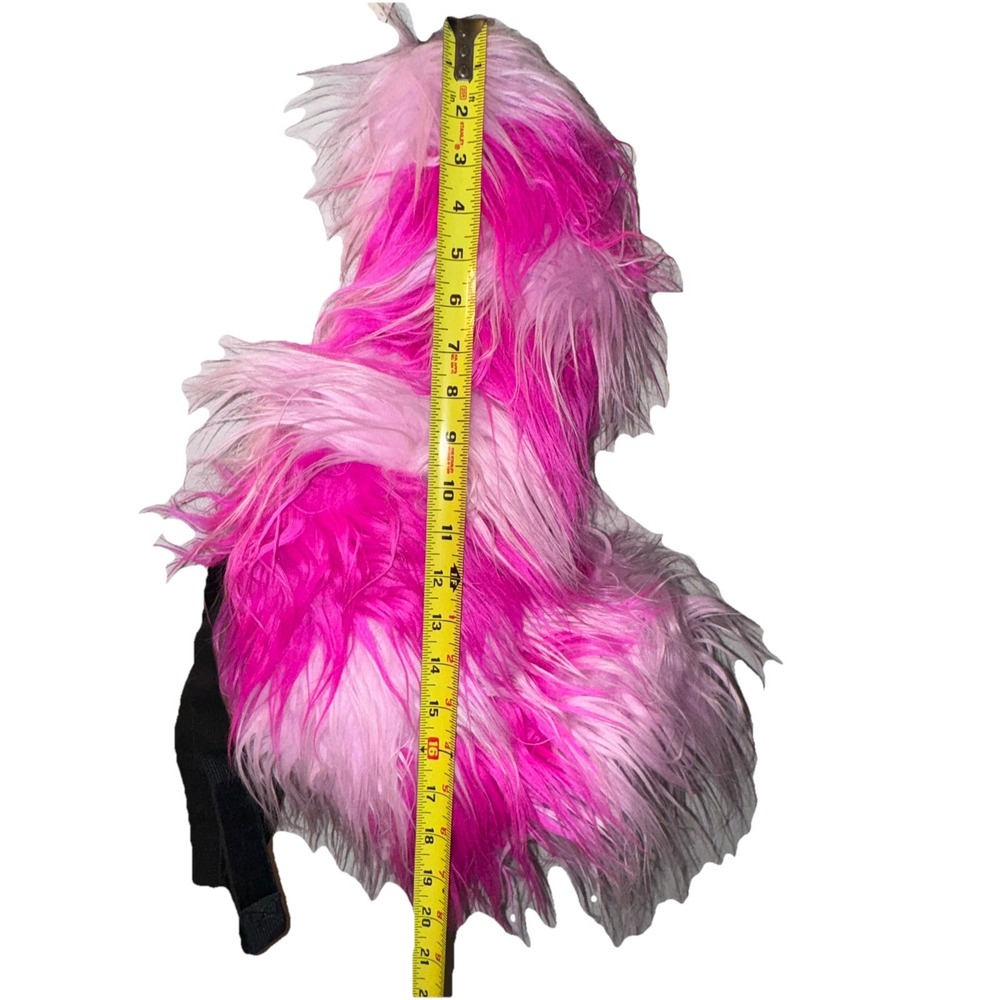 Disney Parks Cheshire Cat Furry Tail Costume Alice In Wonderland Pink Stripe NWT - Picture 9 of 11